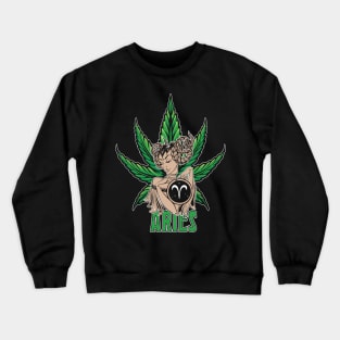 Aries Weed Shirt, Zodiac Cannabis, Aries Marijuana Shirt, Aries Gift, Aries Zodiac tee, Aries tee, zodiac birthday gift Crewneck Sweatshirt